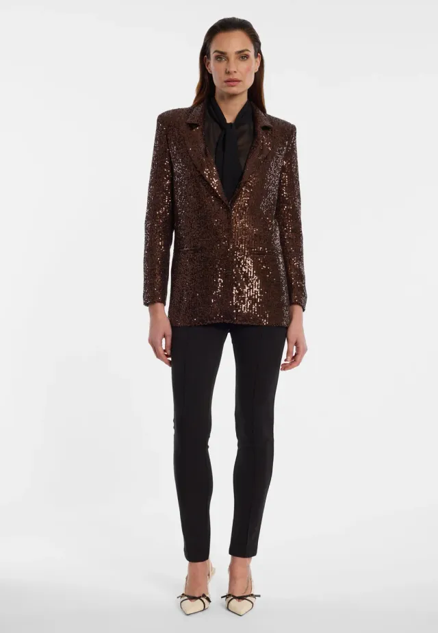 Ana Alcazar Eloberta blazer paillettes bronzo