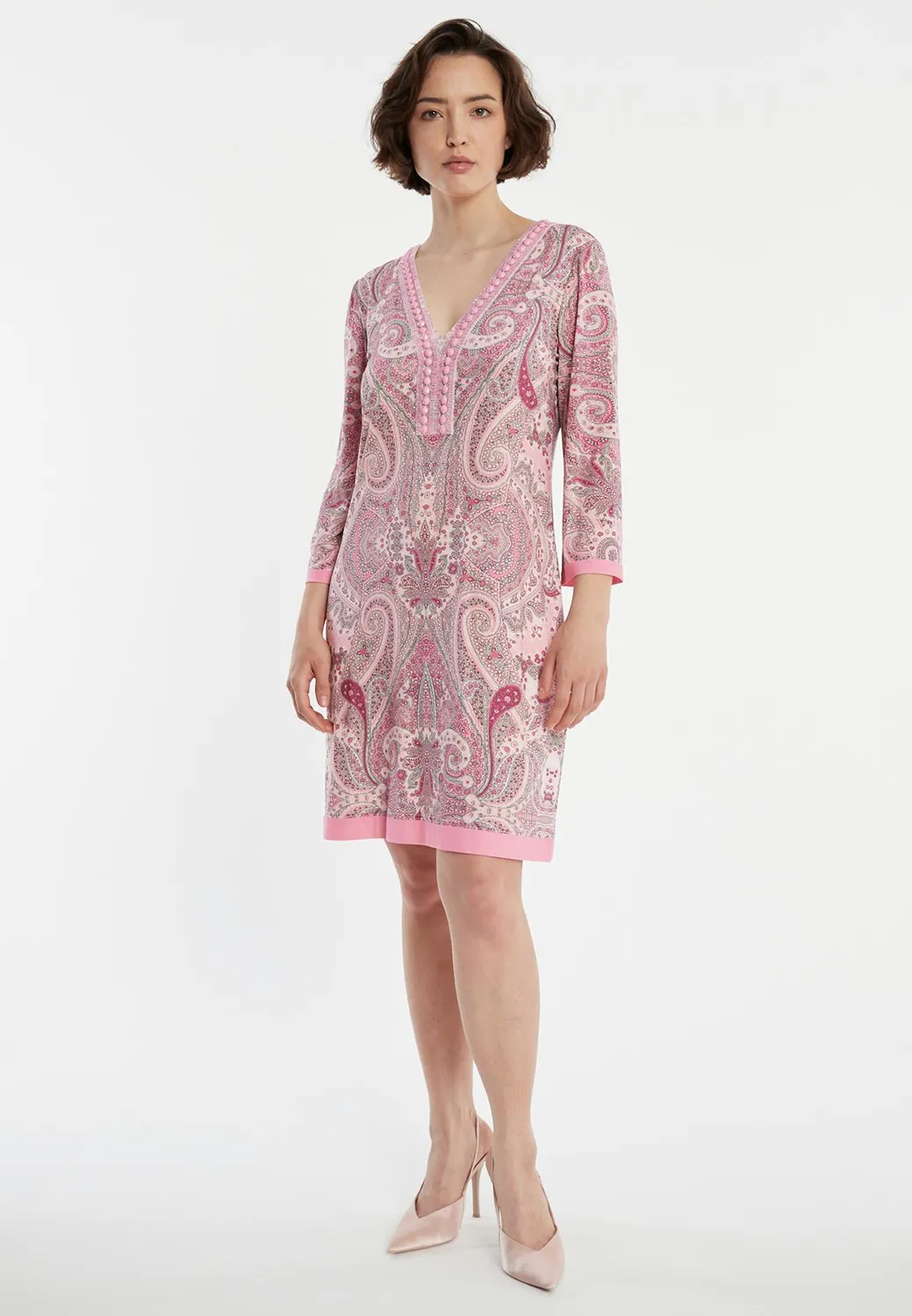Ana Alcazar Zipi abito scollo V stampa paisley