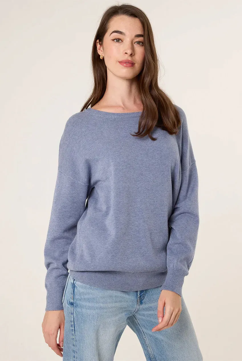 Blue Vanilla maglione girocollo denim blu S/M L/XL