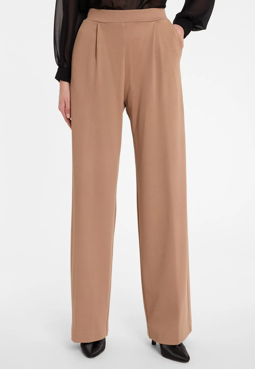 Ana Alcazar Aiby pantaloni palazzo beige pieghe