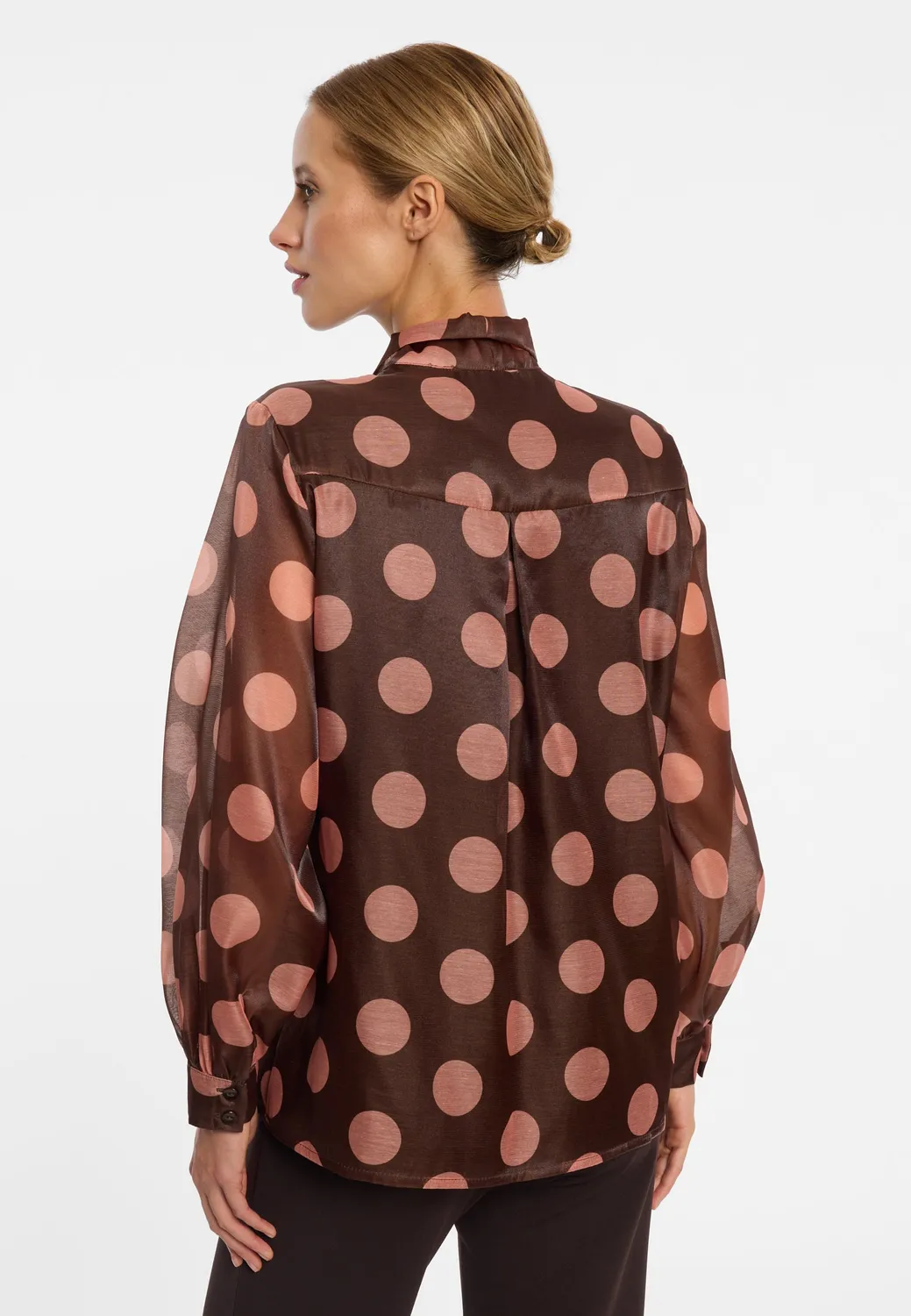Ana Alcazar Eminy camicetta organza pois fiocco