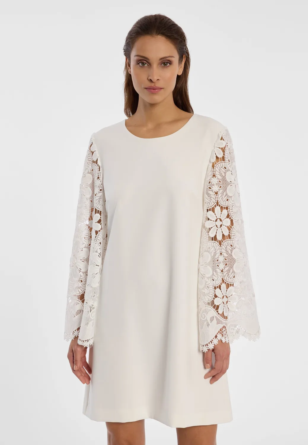 Ana Alcazar Daini abito tunica bianco pizzo floreale