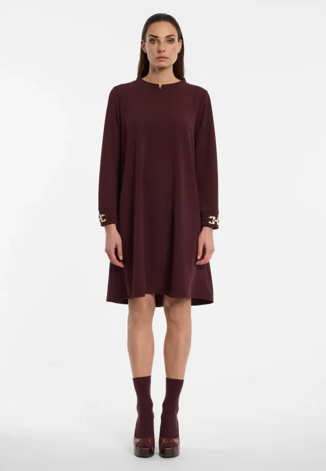 Ana Alcazar Elyon abito corto crepe con tasche