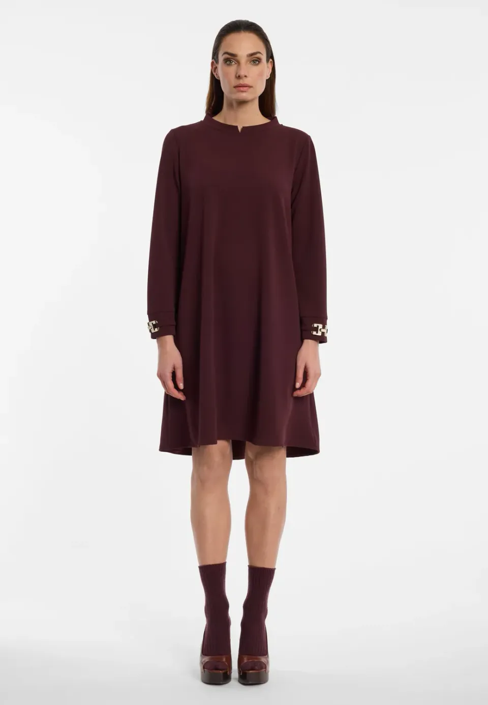 Ana Alcazar Elyon abito corto crepe con tasche