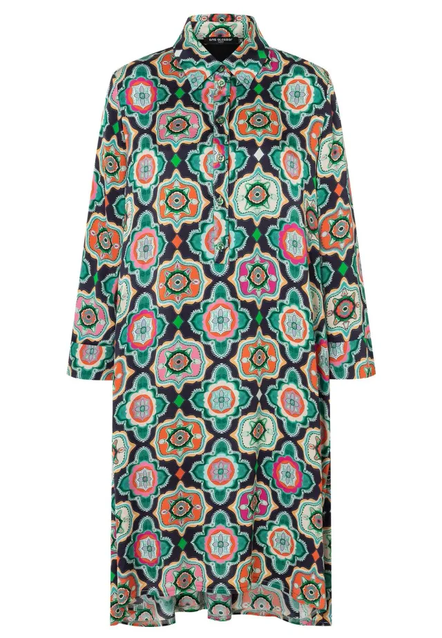 Ana Alcazar Haima abito camicia fantasia maniche 7/8