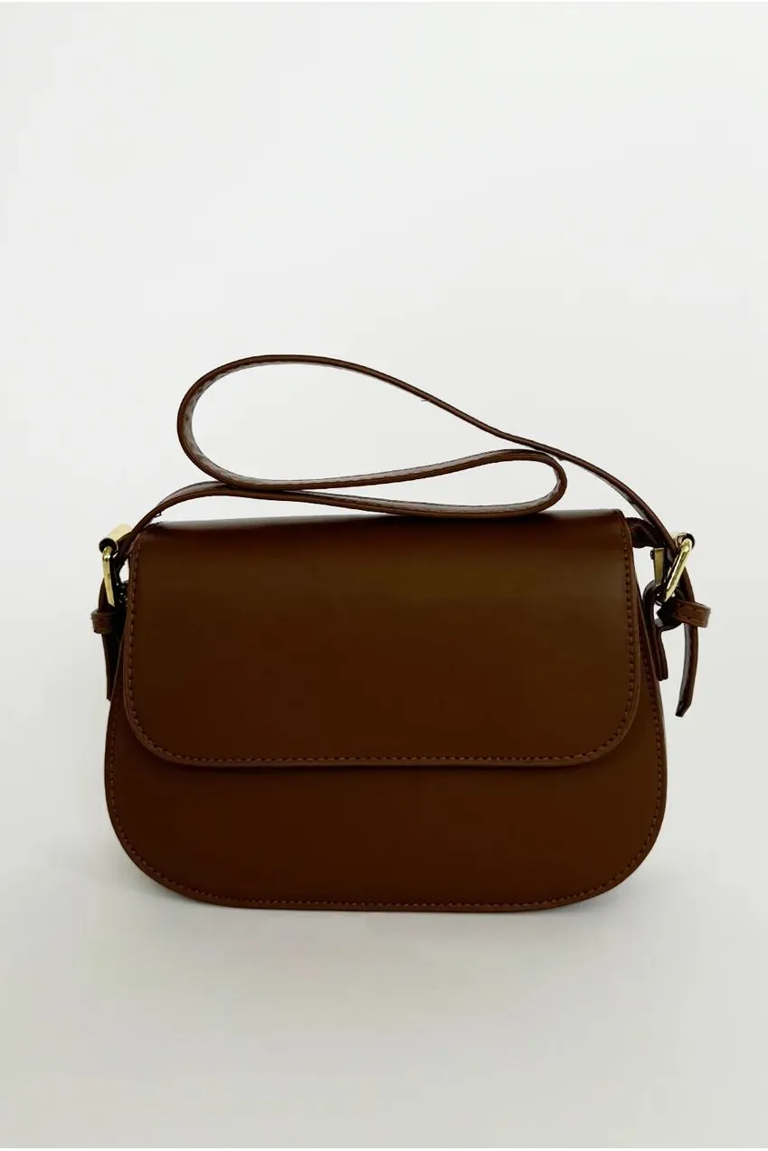 SVNX Rounded borsa cross body marrone 22 cm
