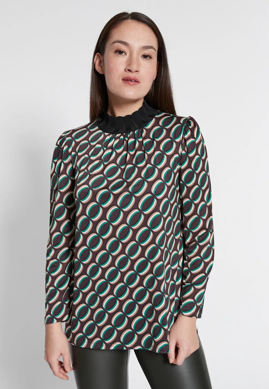 Ana Alcazar Hiofea camicia fantasia collo alto