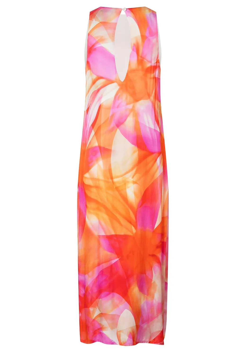 Ana Alcazar Zawa abito lungo satin floreale arancio