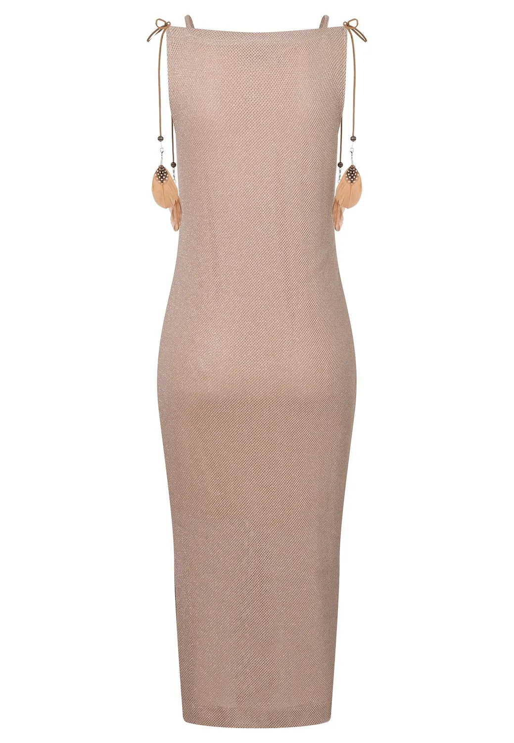 Ana Alcazar Danis vestito maglia midi beige