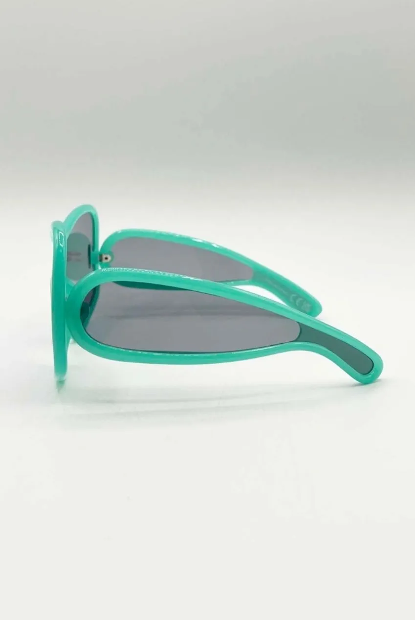 SVNX Square Oversized occhiali da sole aqua grey UV400
