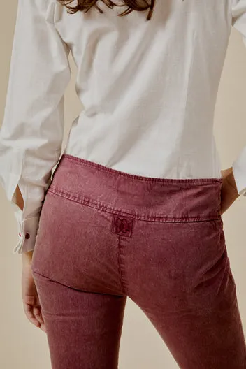 Dahlia Bomba pantaloni marrone vita bassa bootcut
