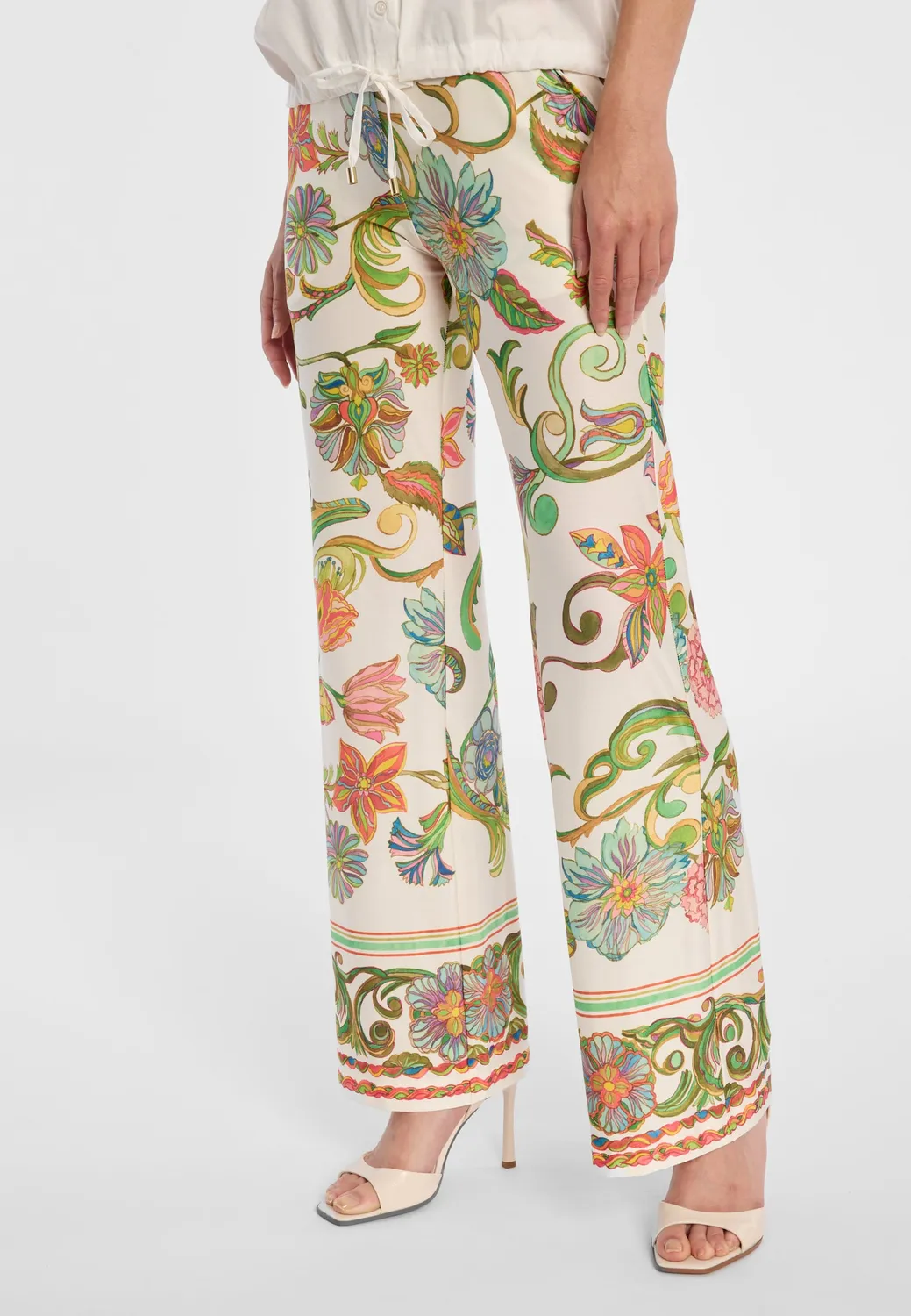 Ana Alcazar Donia pantaloni jersey floreali larghi