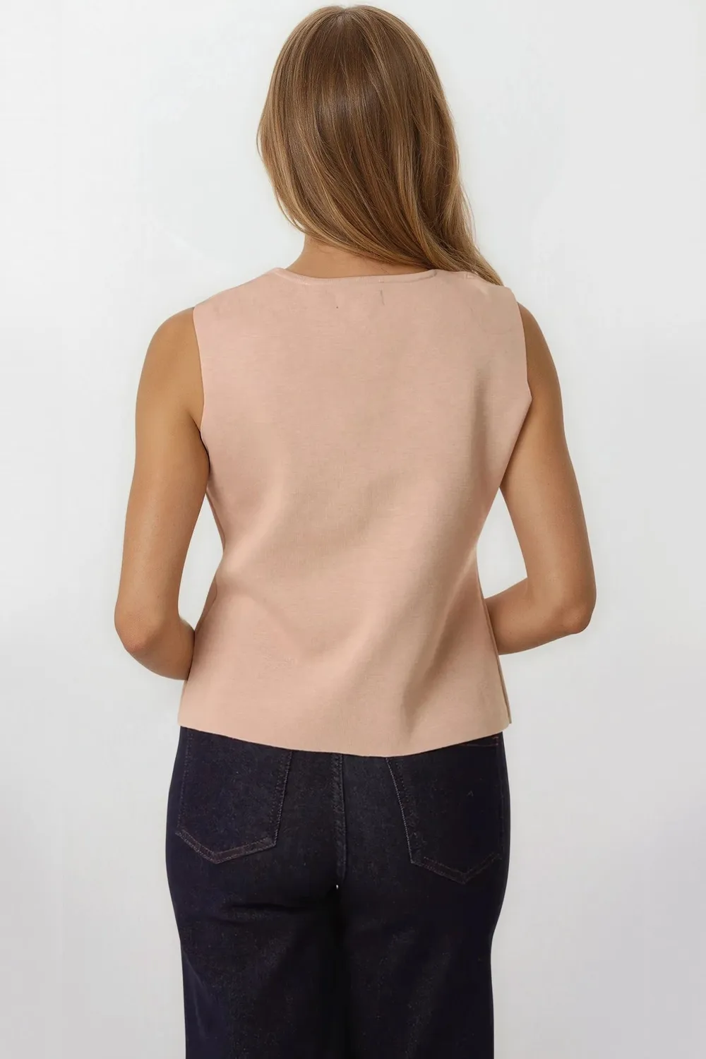 Aftershock London Asymmetric gilet mocca maglia scollo V