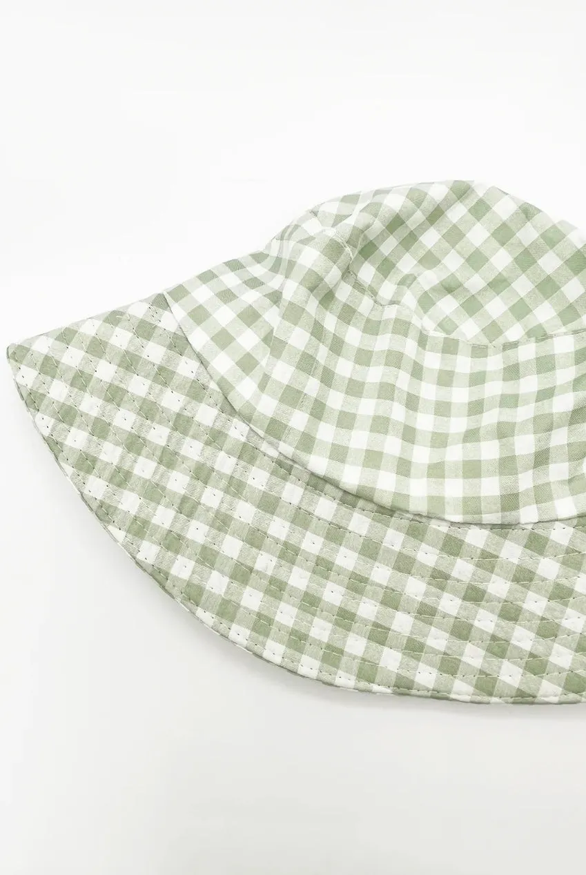 SVNX Rylee Gingham cappello bucket verde bianco 56