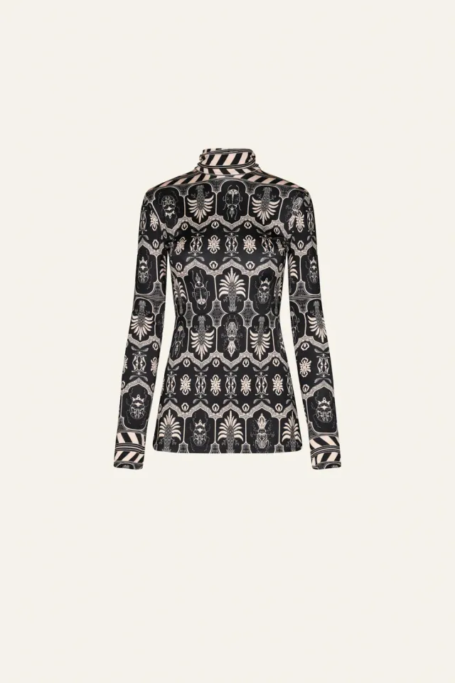 Johanna Ortiz Heaven of Reverie top jersey nero fantasia