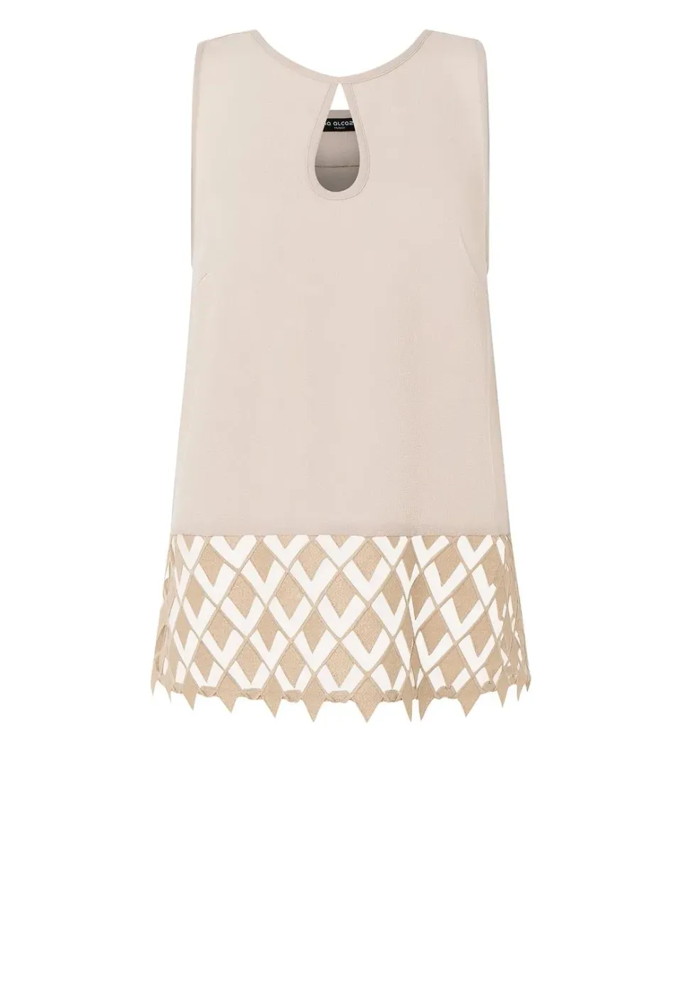 Ana Alcazar Lacara Top Misto Pizzo Beige