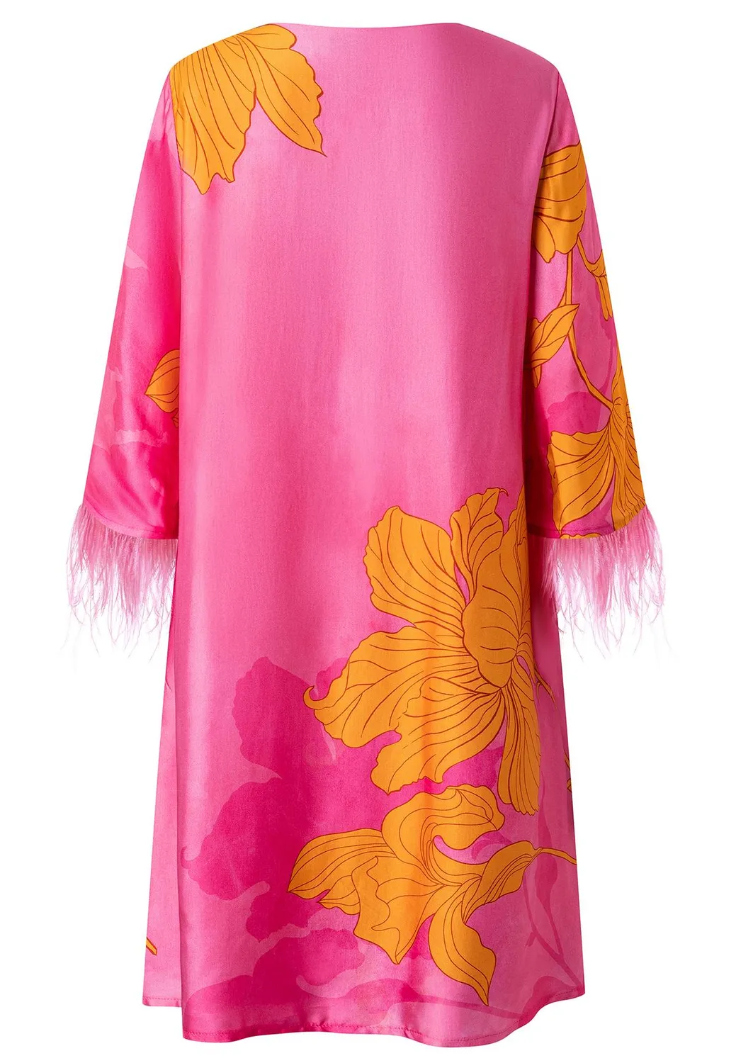 Ana Alcazar Pasoly abito satin floreale arancione