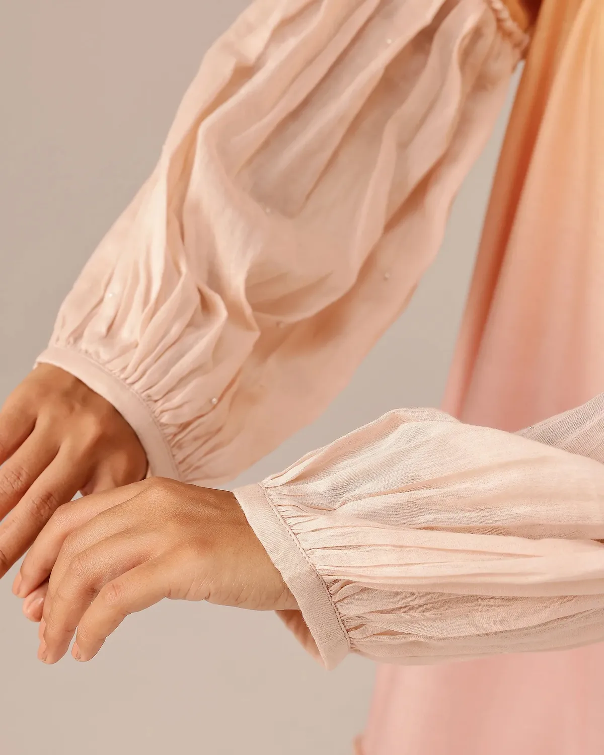 Our Dve Palm Whisper tunica lino sfumato giallo rosa