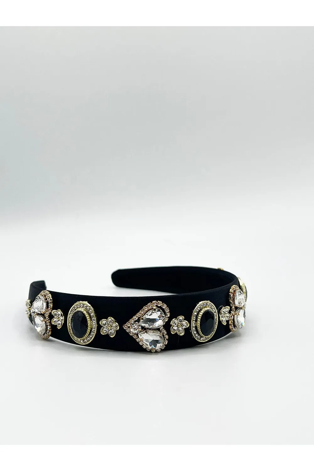 SVNX Heart cerchietto nero con cuori gioiello