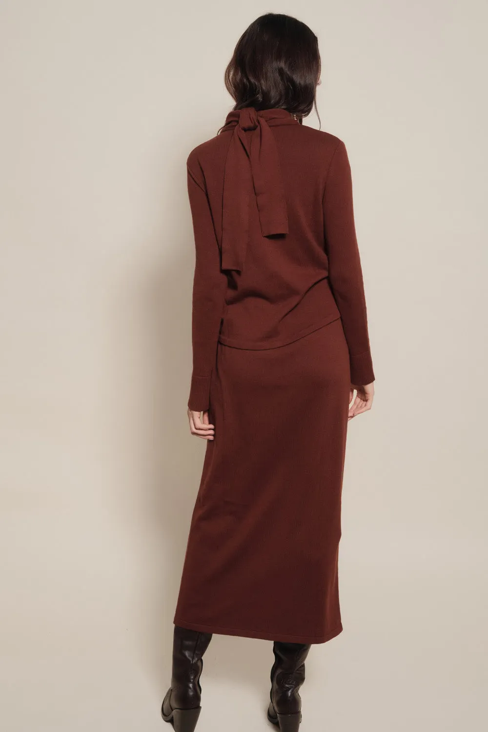 Johanna Ortiz Celestial Silence Abito midi marrone