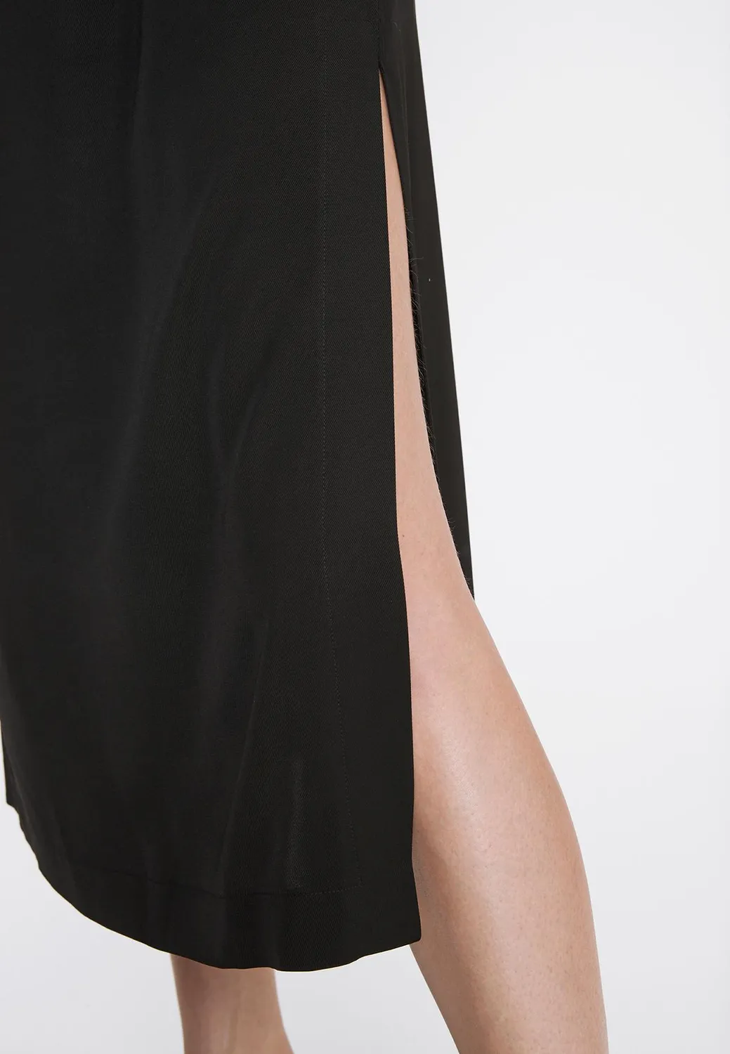 Ana Alcazar Rakora abito camicia midi nero
