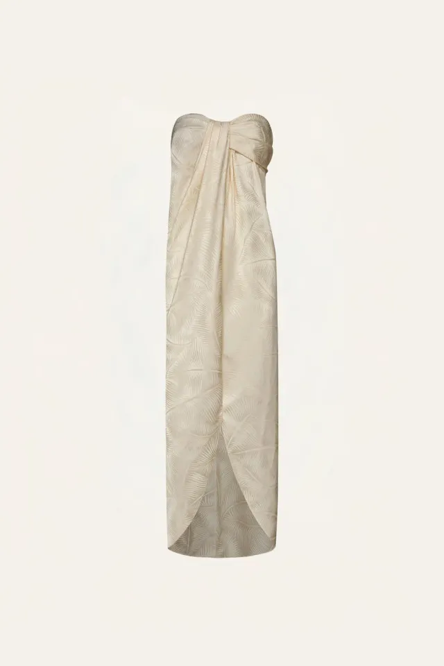 Johanna Ortiz Graceful top monospalla ecru jacquard
