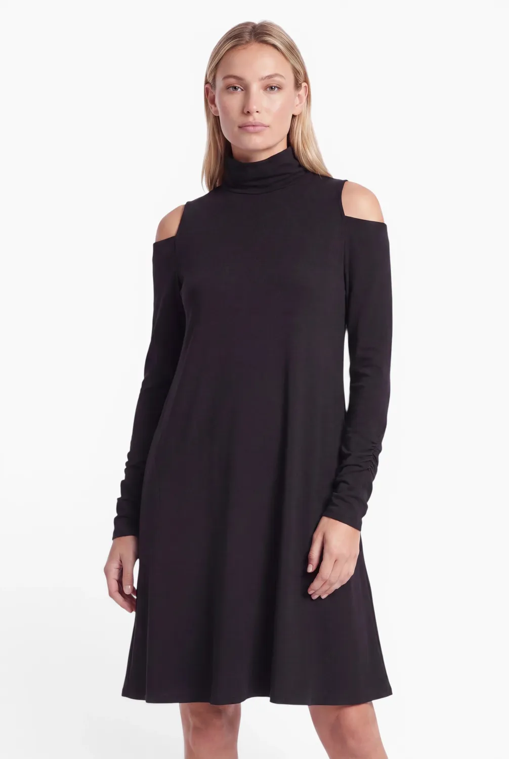 Ana Alcazar Sipa abito jersey nero scollo alto