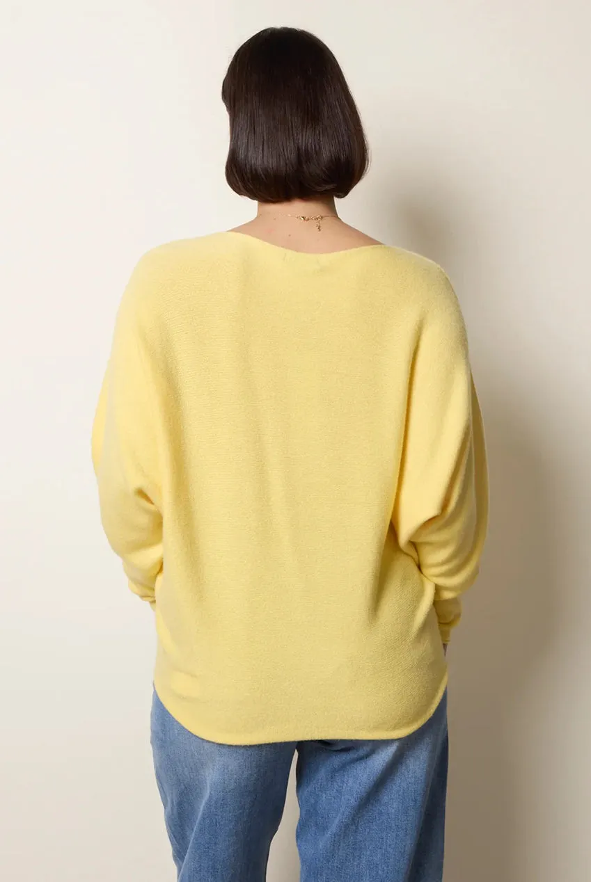 Blue Vanilla maglione girocollo giallo limone