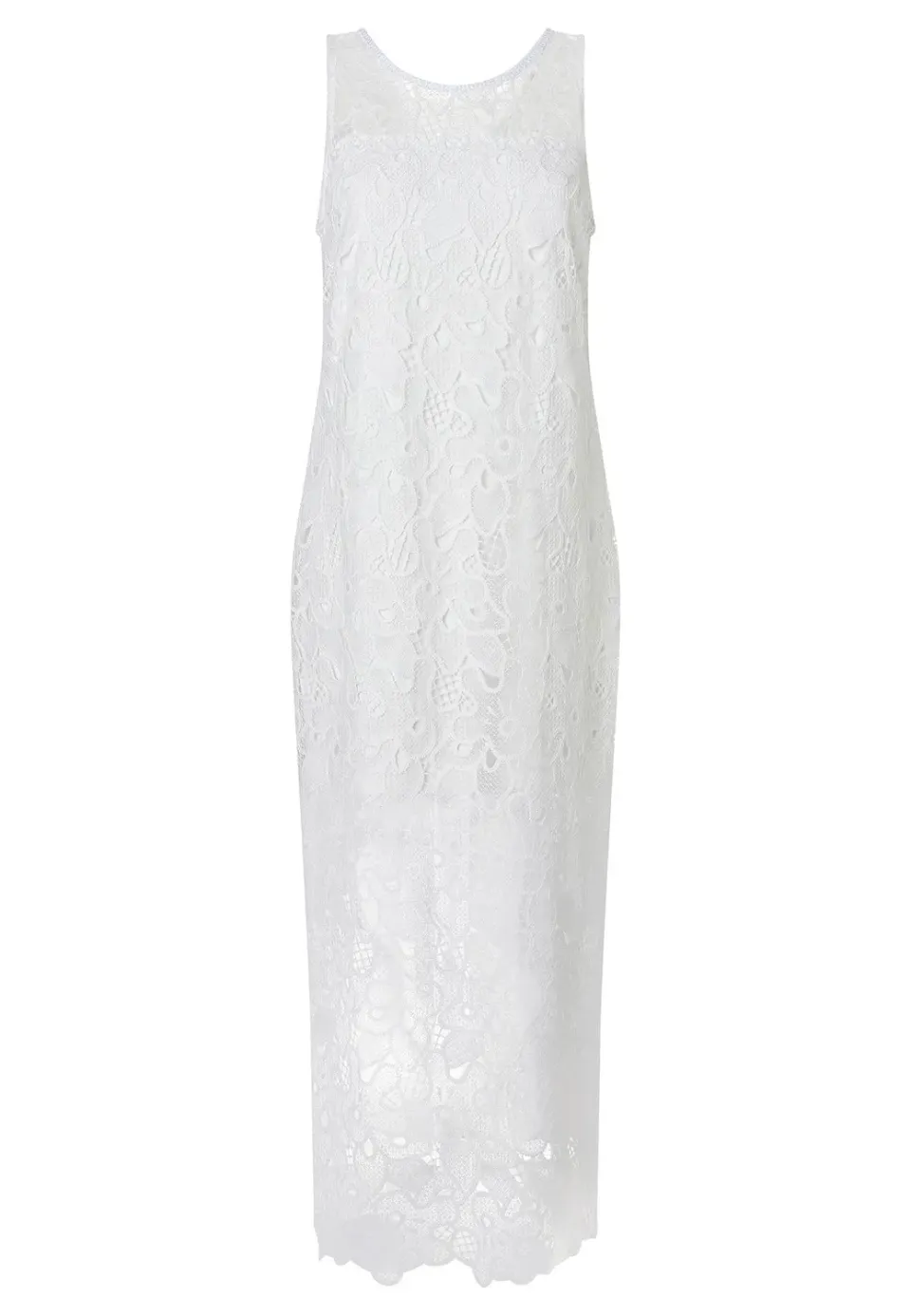 Ana Alcazar Zafola abito lungo pizzo bianco