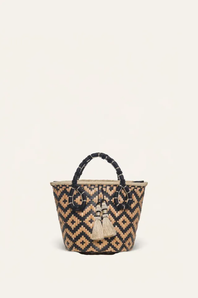 Johanna Ortiz Celebrating Heritage borsa paglia nera