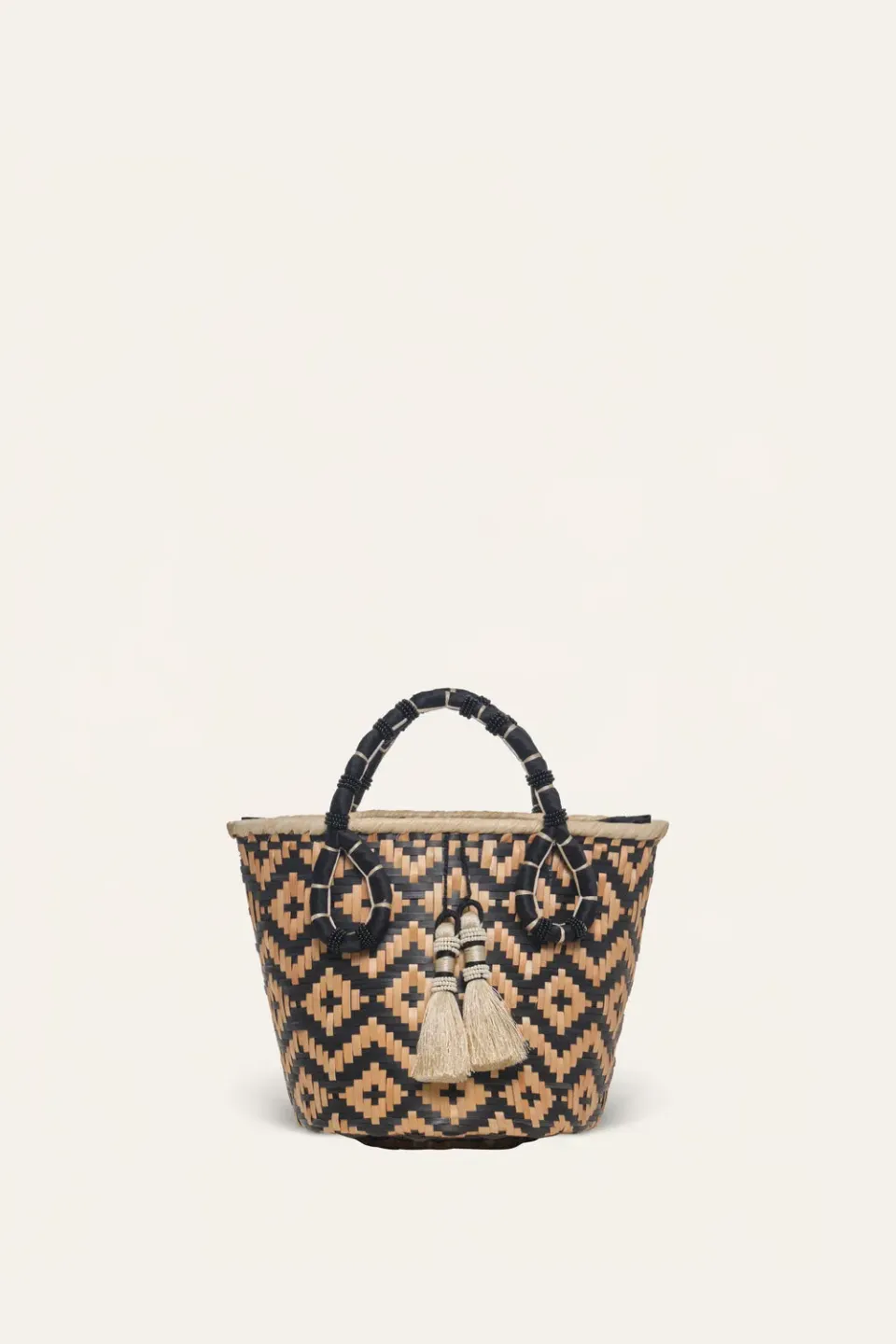 Johanna Ortiz Celebrating Heritage borsa paglia nera