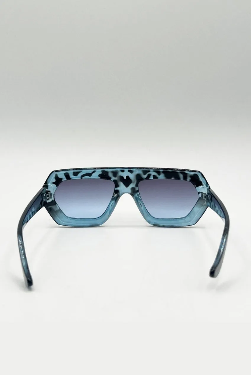 SVNX Flat SG2500620 occhiali da sole blu leopardato cat.2