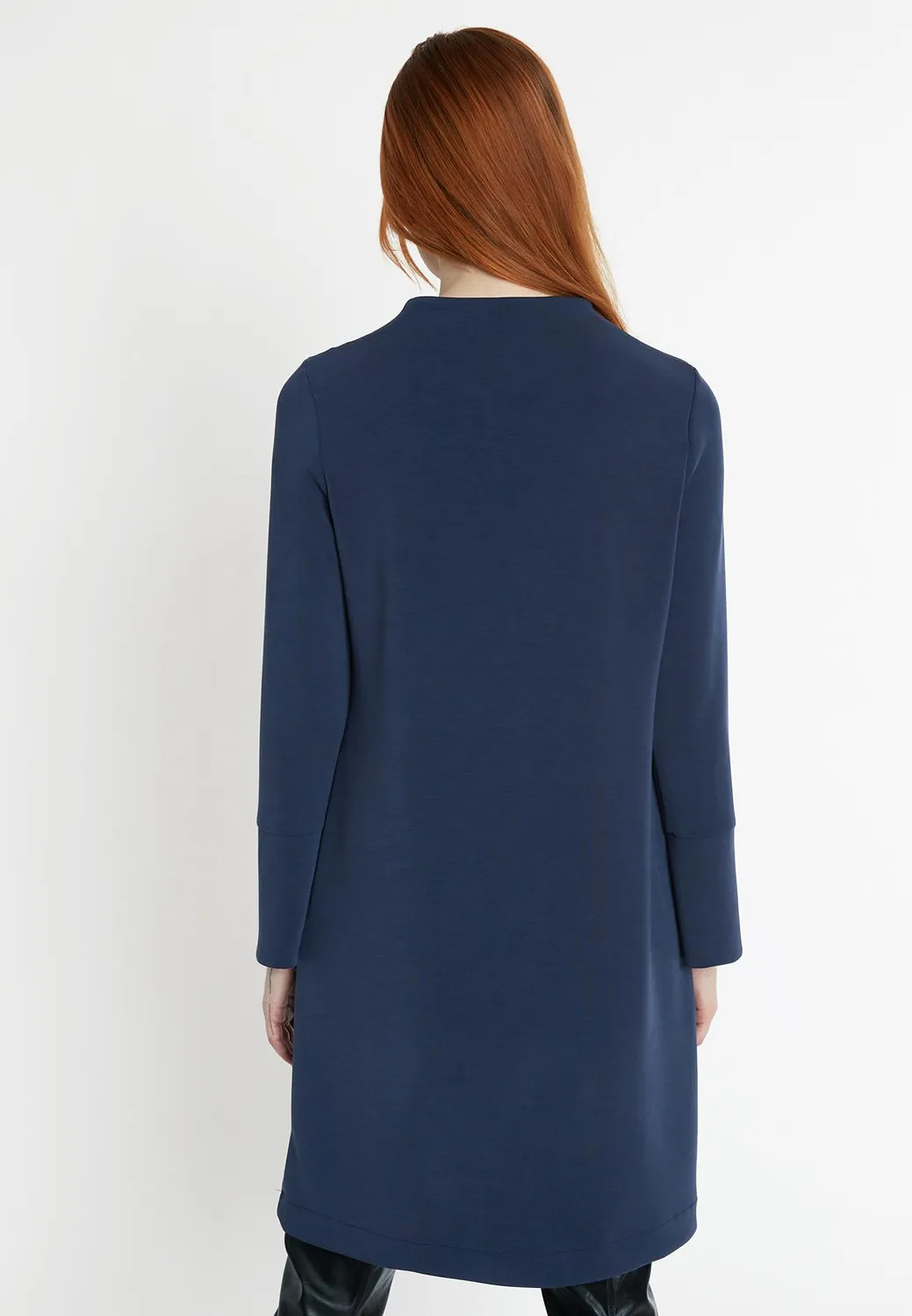Ana Alcazar Sebori abito blu linea A ufficio