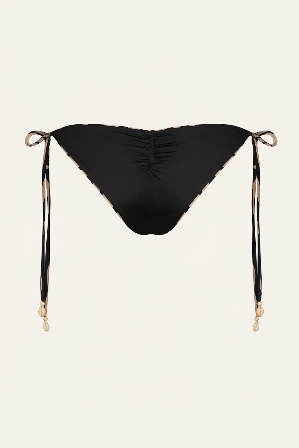 Johanna Ortiz Sagrado slip bikini nero sabbia lacci