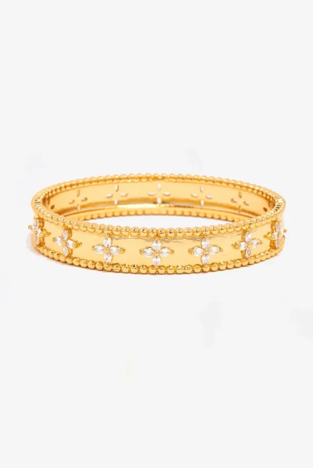 Uchi & Soto Kinmokusei Gold Flower bracciale oro taglia unica fiori