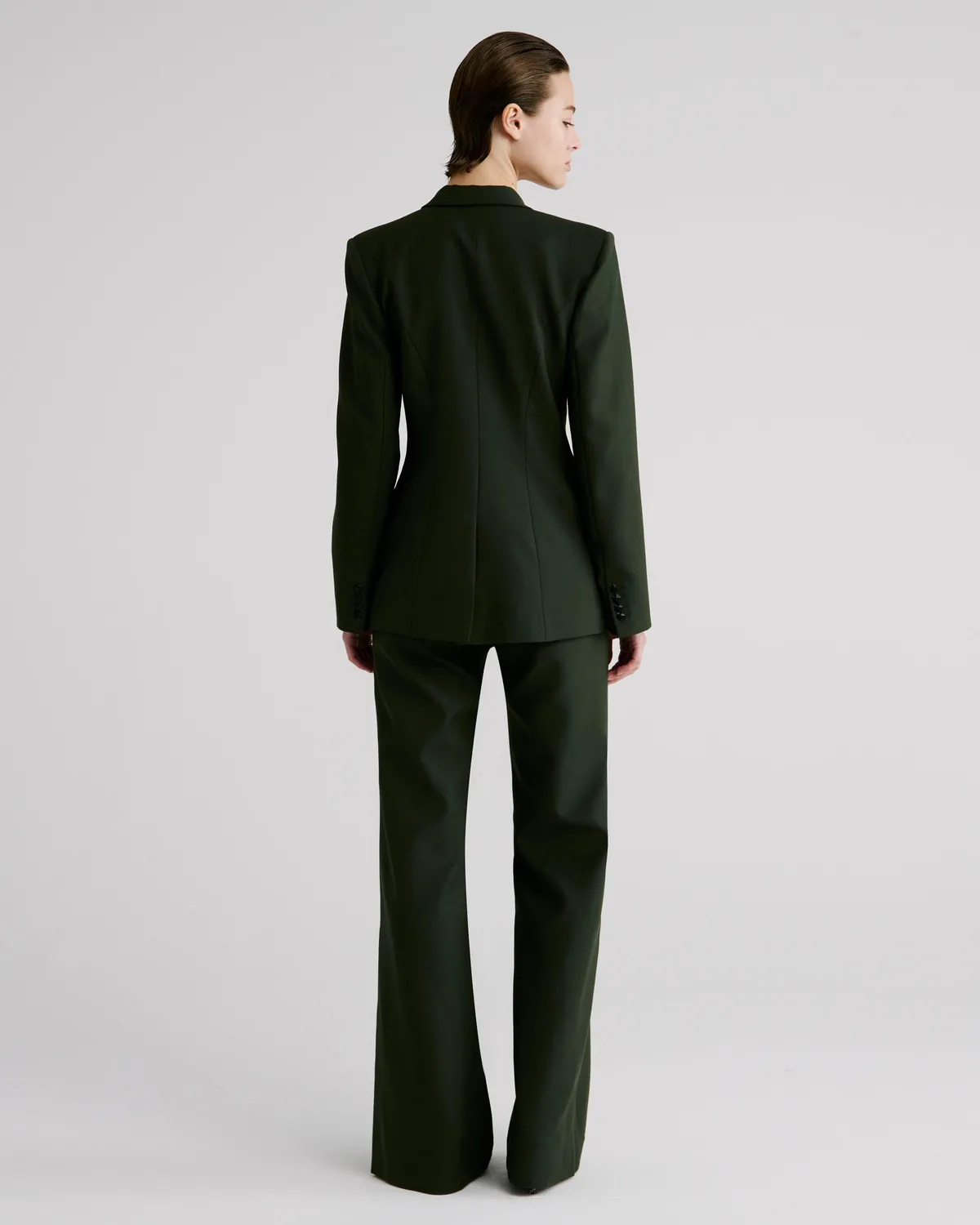 Violante Nessi Sir blazer verde lana crepe doppiopetto