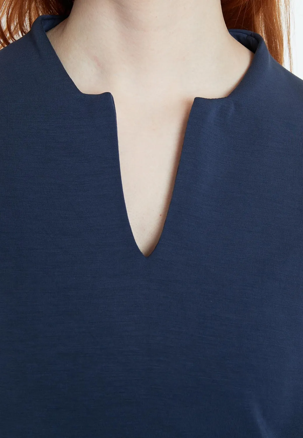 Ana Alcazar Sebori abito blu linea A ufficio