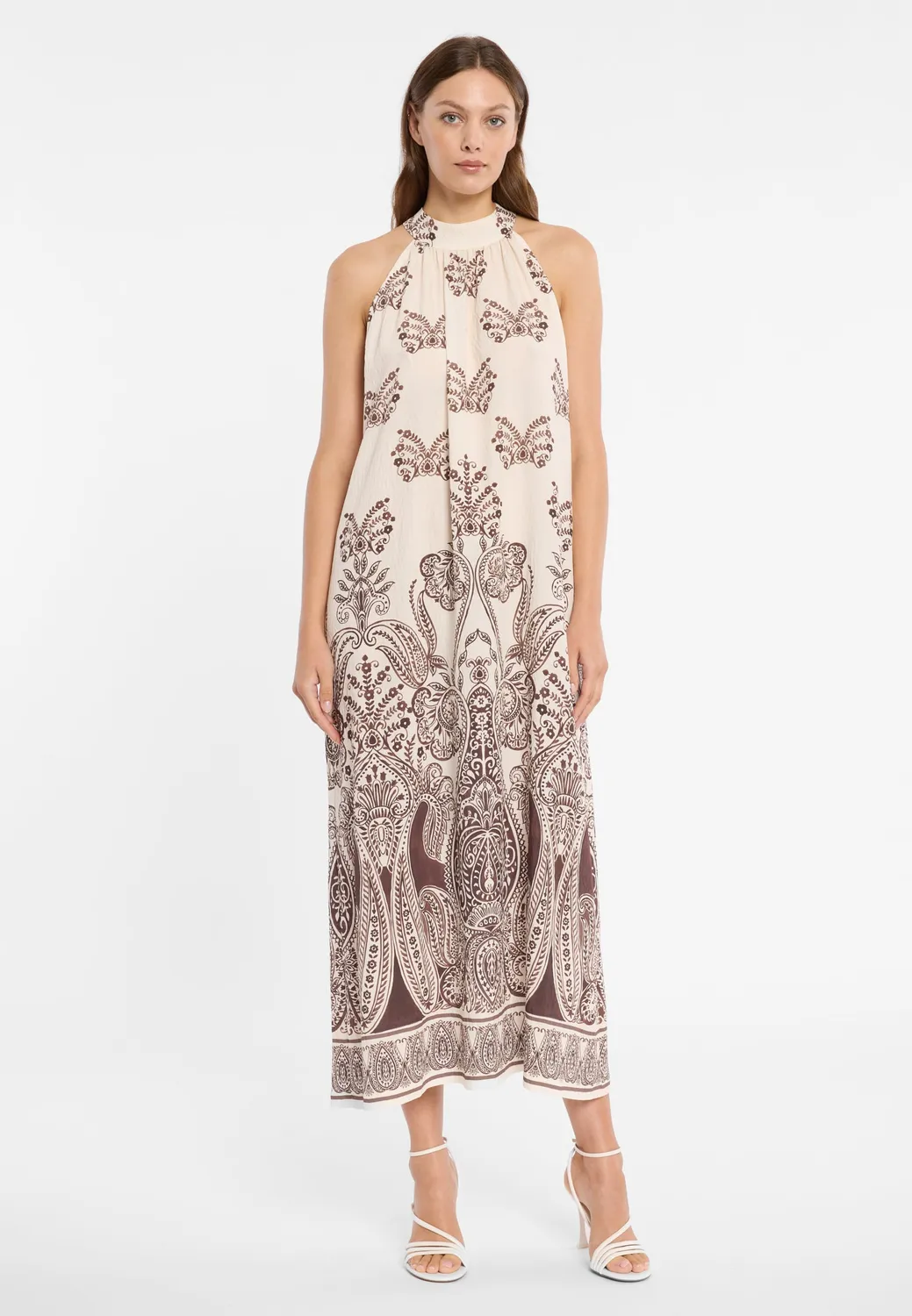 Ana Alcazar Doreyu abito lungo paisley marrone