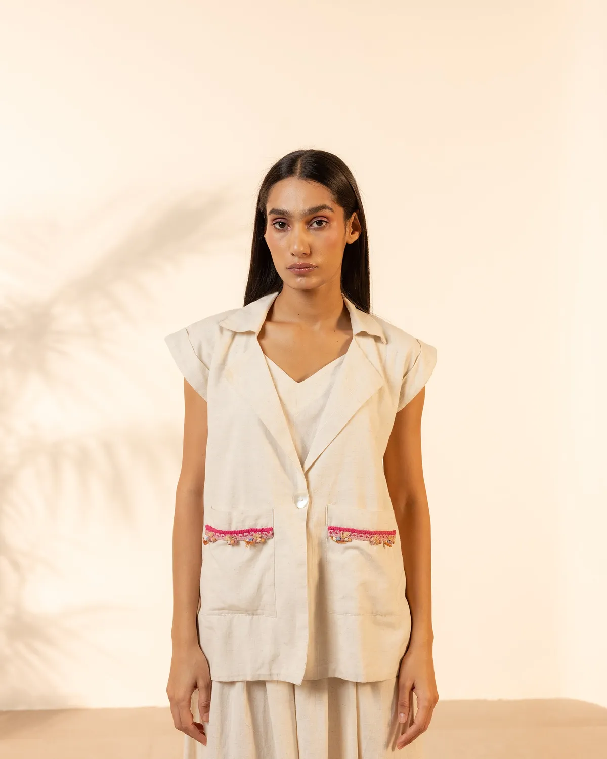 Our Dve Blossom Set completo beige in khadi