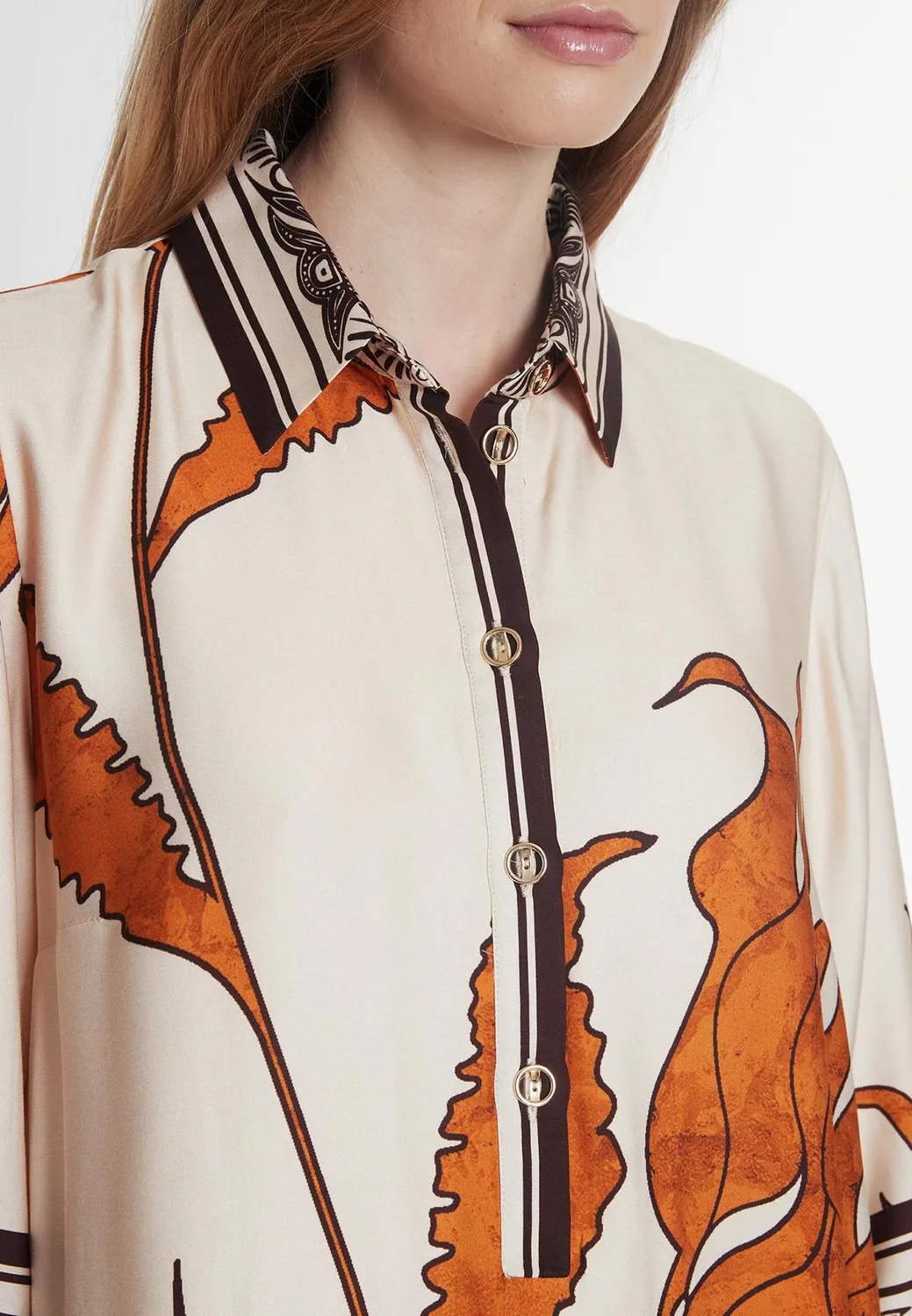 Ana Alcazar Shirt Dress Palola vestito chemisier satin