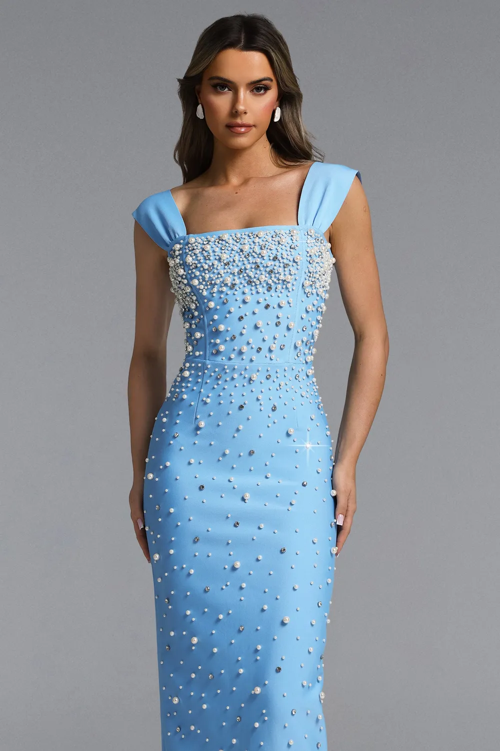 Bella Barnett Vafa abito blu S bandage con strass