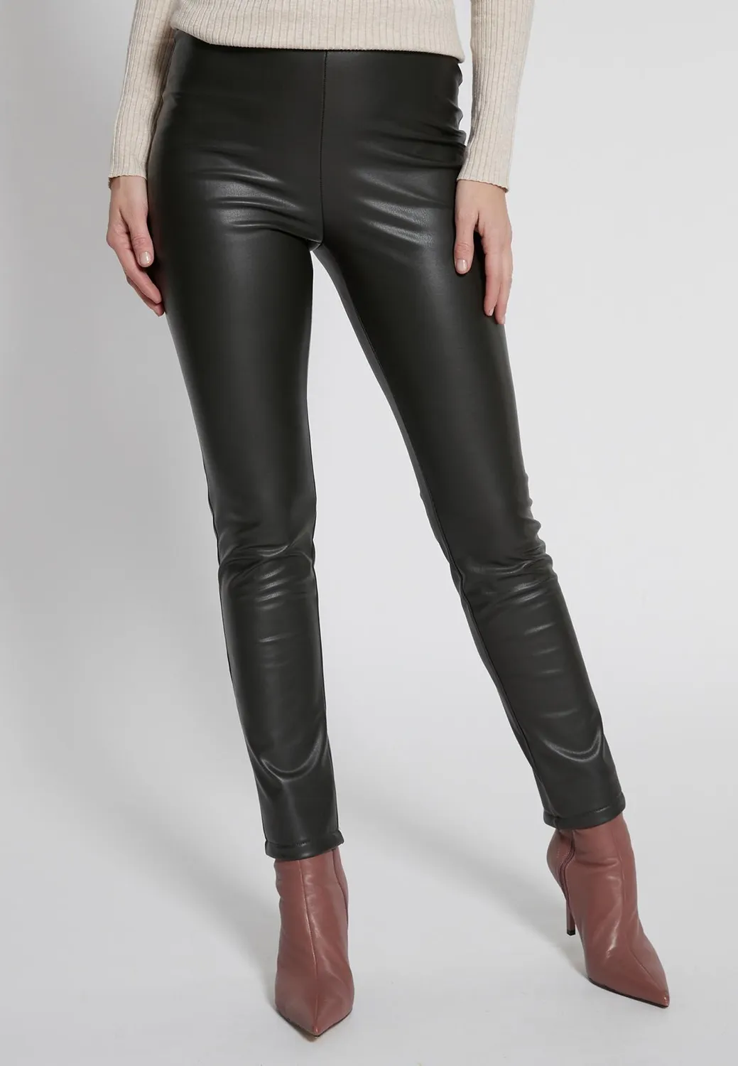 Ana Alcazar Habate pantaloni skinny ecopelle neri