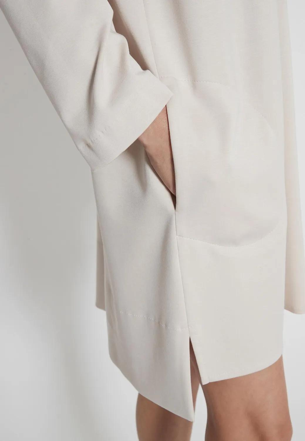 Ana Alcazar Hecani Abito Jersey Bianco Tasche Ufficio