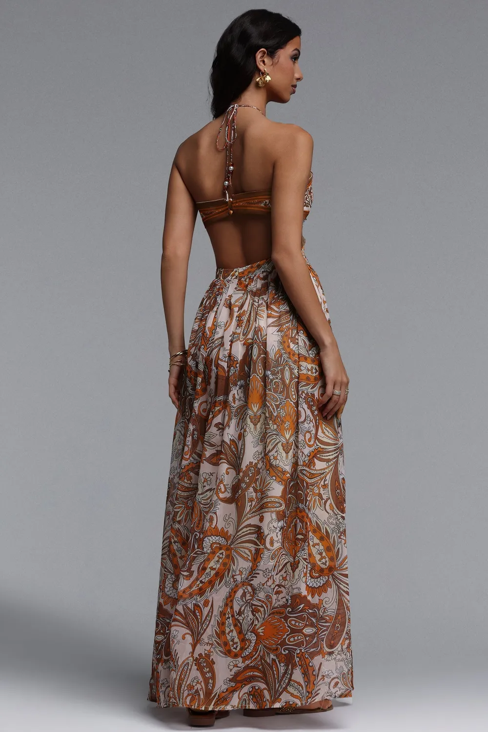 Bella Barnett Polasa abito maxi floreale chiffon senza maniche
