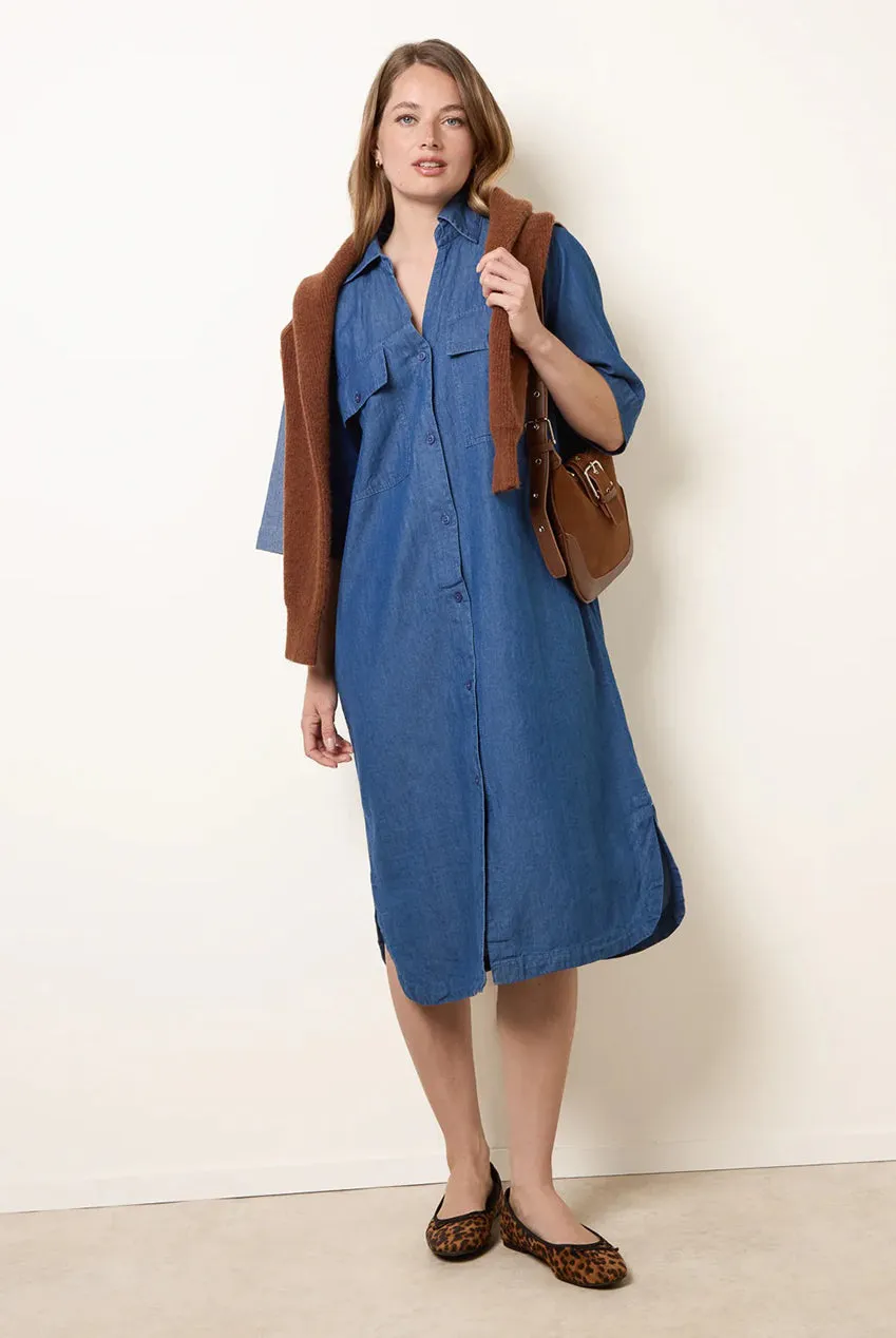 Blue Vanilla abito camicia denim blue cotone taglia unica