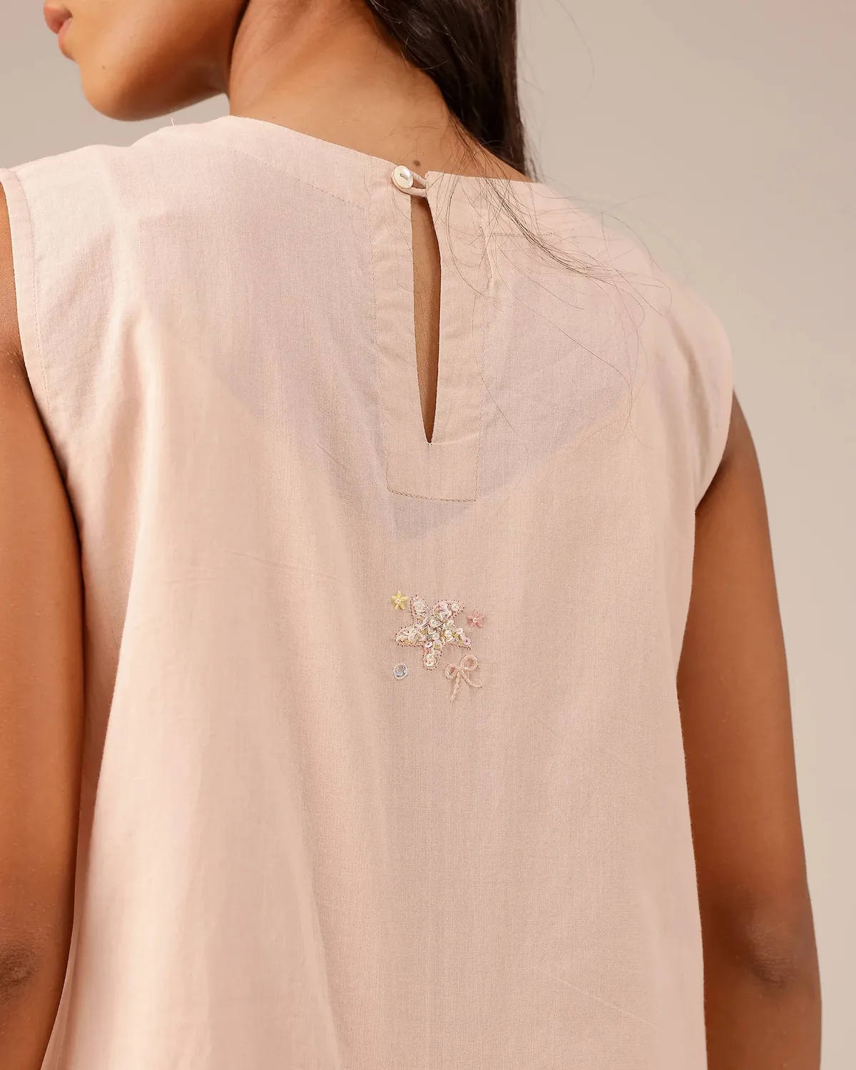 Our Dve Ocean Dusk set abito giacca verde rosa lino