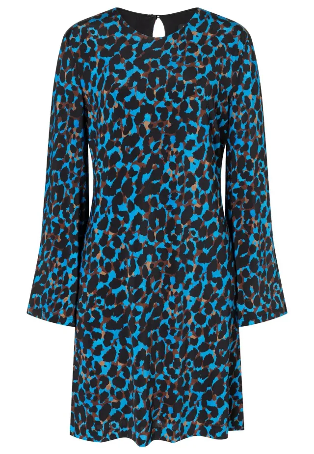 Ana Alcazar Pernira tunica blu animalier jersey