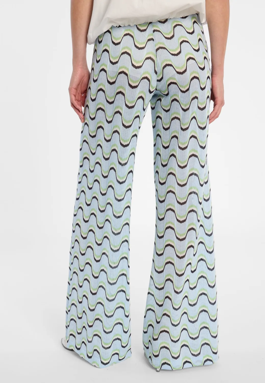 Ana Alcazar Dorae pantaloni knit azzurri a onde