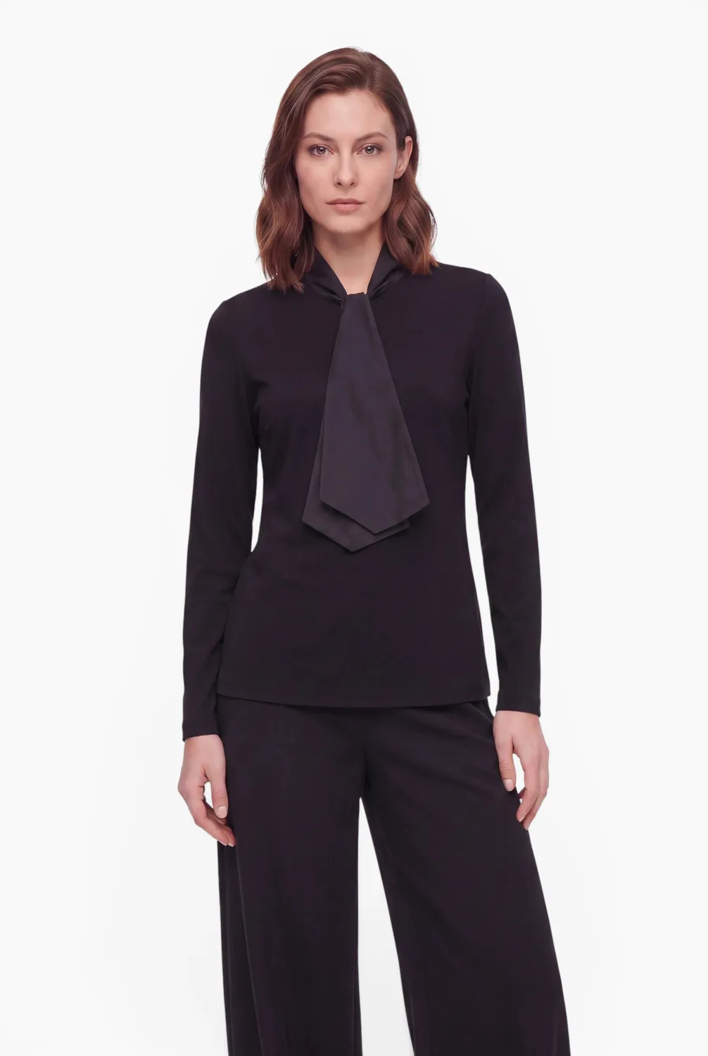 Ana Alcazar Ebany top fiocco organza nero