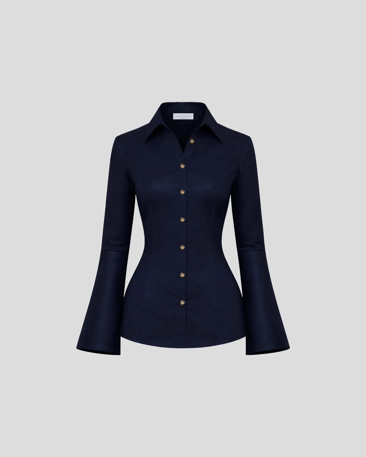 Violante Nessi Cayo camicia cotone comfort blu navy